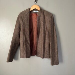 Vintage Prestige Boston Brown Houndstooth Women's Skirt Suit Set